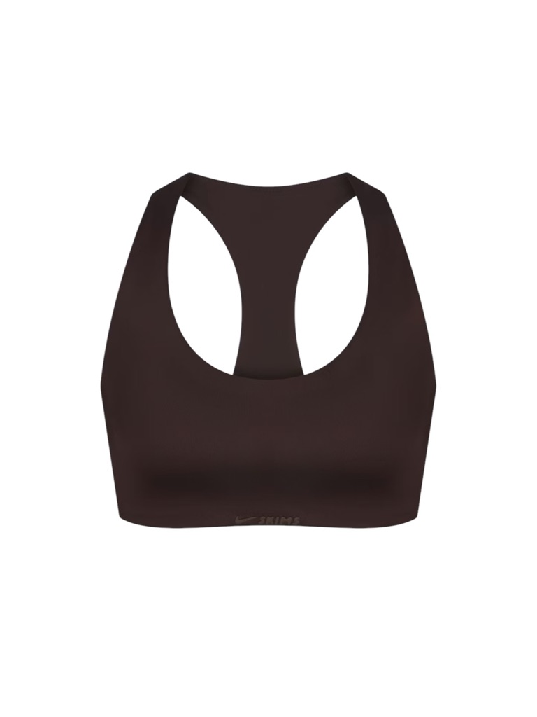 Skims X Nike Chocolate Brown Scoop Neck Racer Back Sports Bra